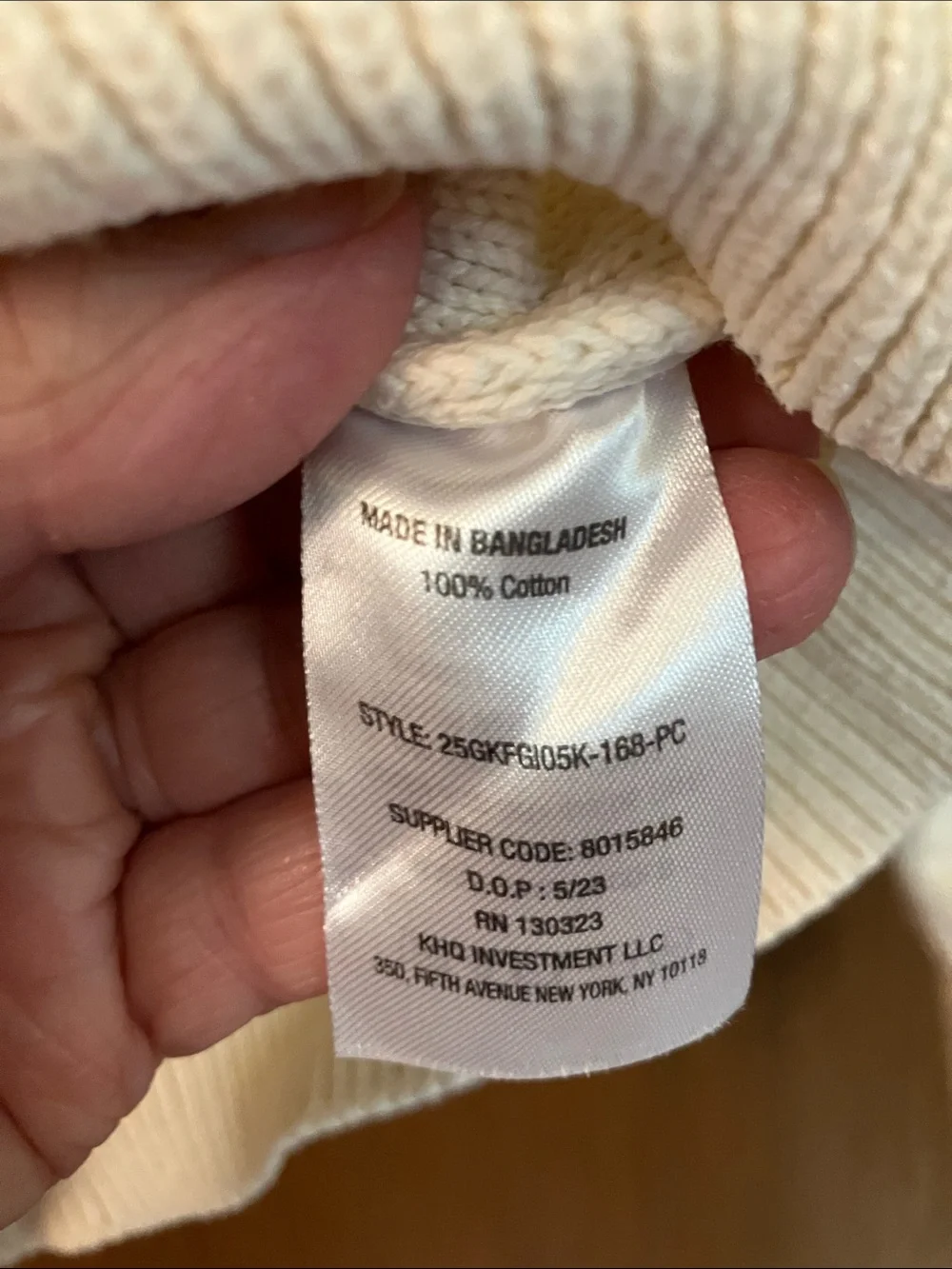 GAP Cream Cable Knit Shawl-Collar Pullover Sweater